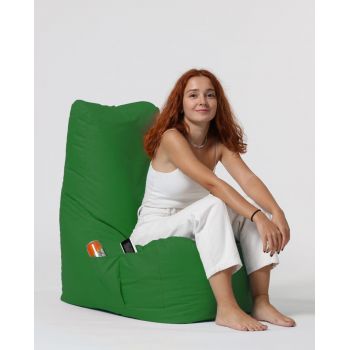 Fotoliu puf, Bean Bag Ferndale, Diamond, 60 x 90 cm, poliester impermeabil, verde