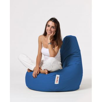 Fotoliu puf, Bean Bag, Ferndale Drop L, 80 x 80 cm, poliester impermeabil, albastru