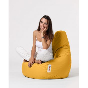 Fotoliu puf, Bean Bag, Ferndale Drop L, 80 x 80 cm, poliester impermeabil, galben