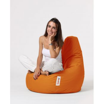 Fotoliu puf, Bean Bag, Ferndale Drop L, 80 x 80 cm, poliester impermeabil, portocaliu