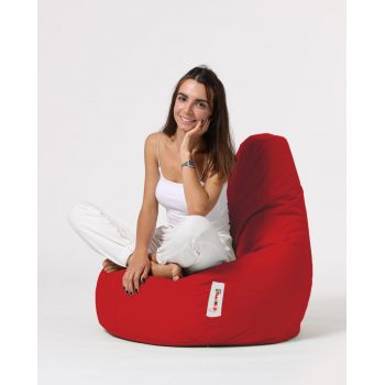 Fotoliu puf, Bean Bag, Ferndale Drop L, 80 x 80 cm, poliester impermeabil, rosu