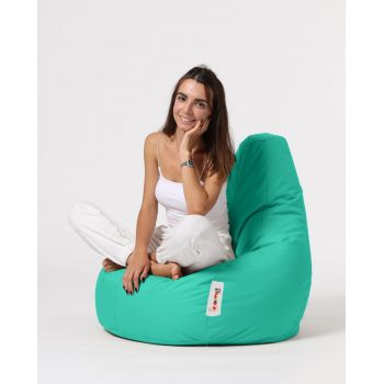 Fotoliu puf, Bean Bag, Ferndale Drop L, 80 x 80 cm, poliester impermeabil, turcoaz