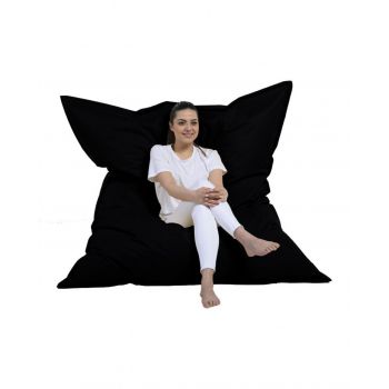 Fotoliu puf, Bean Bag, Ferndale Giant, 140 x 180 cm, poliester impermeabil, negru