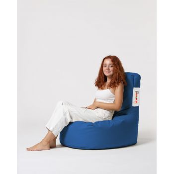 Fotoliu puf, Bean Bag, Ferndale Lina, 70 x 80 cm, poliester impermeabil, albastru