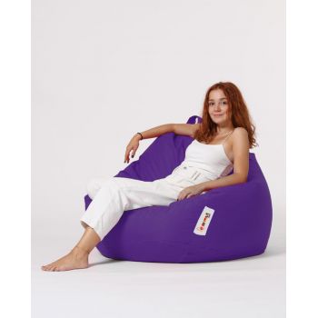 Fotoliu puf, Bean Bag, Ferndale Premium XXL, 115 x 130 cm, poliester impermeabil, mov