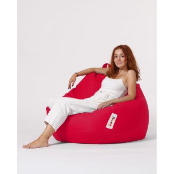 Fotoliu puf, Bean Bag, Ferndale Premium XXL, 115 x 130 cm, poliester impermeabil, rosu