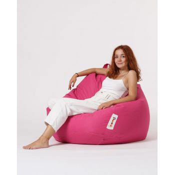 Fotoliu puf, Bean Bag, Ferndale Premium XXL, 115 x 130 cm, poliester impermeabil, roz