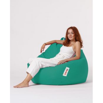 Fotoliu puf, Bean Bag, Ferndale Premium XXL, 115 x 130 cm, poliester impermeabil, turcoaz