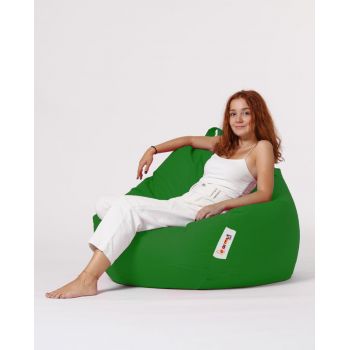 Fotoliu puf, Bean Bag, Ferndale Premium XXL, 115 x 130 cm, poliester impermeabil, verde