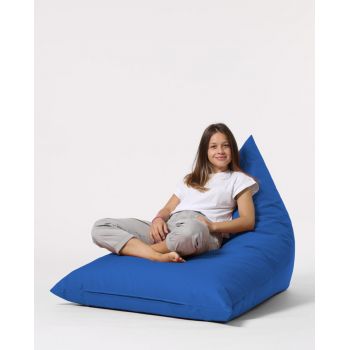 Fotoliu puf, Bean Bag Ferndale, Pyramid Bed, 145 cm, poliester impermeabil, albastru