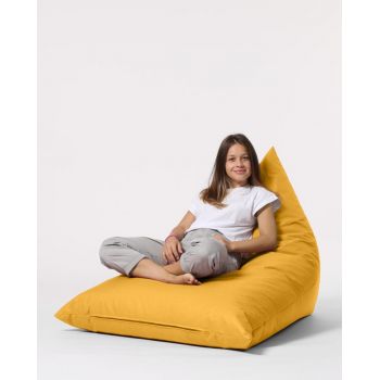 Fotoliu puf, Bean Bag Ferndale, Pyramid Bed, 145 cm, poliester impermeabil, galben