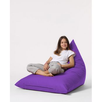 Fotoliu puf, Bean Bag Ferndale, Pyramid Bed, 145 cm, poliester impermeabil, mov