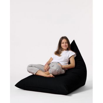 Fotoliu puf, Bean Bag Ferndale, Pyramid Bed, 145 cm, poliester impermeabil, negru