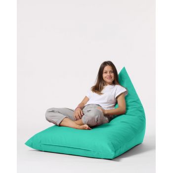 Fotoliu puf, Bean Bag Ferndale, Pyramid Bed, 145 cm, poliester impermeabil, turcoaz