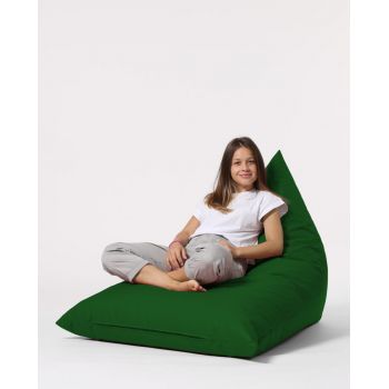 Fotoliu puf, Bean Bag Ferndale, Pyramid Bed, 145 cm, poliester impermeabil, verde