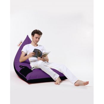 Fotoliu puf, Bean Bag Ferndale, Pyramid Double Color, 145 cm, poliester impermeabil, mov