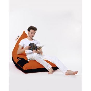 Fotoliu puf, Bean Bag Ferndale, Pyramid Double Color, 145 cm, poliester impermeabil, portocaliu