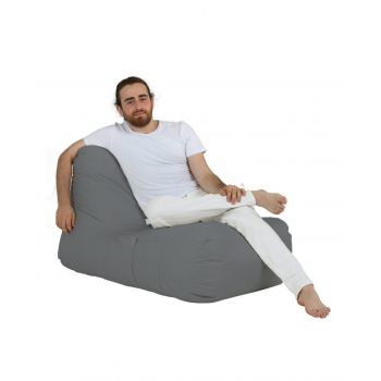 Fotoliu puf, Bean Bag, Ferndale Trendy, 105 x 75 cm, poliester impermeabil, gri fumuriu