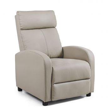 Fotoliu Recliner tapitat cu piele ecologica Desire Grej, l79xA82xH103,5 cm