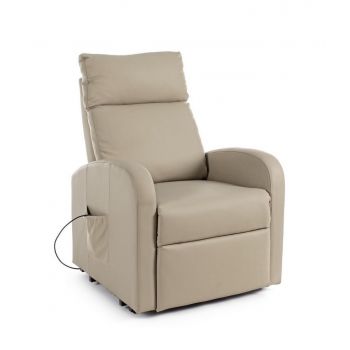 Fotoliu Recliner tapitat cu piele ecologica Lift Grej, l73xA93xH106 cm