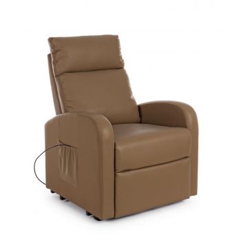 Fotoliu Recliner tapitat cu piele ecologica Lift Maro, l73xA93xH106 cm