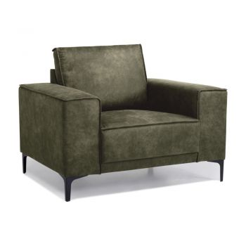 Fotoliu verde cu tapițerie din imitație de piele Copenhagen – Scandic