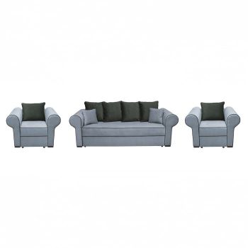 Set canapea SOFIA 3-1-1 extensibila, 2 locuri si doua fotolii fixe, gri